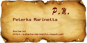 Peterka Marinetta névjegykártya